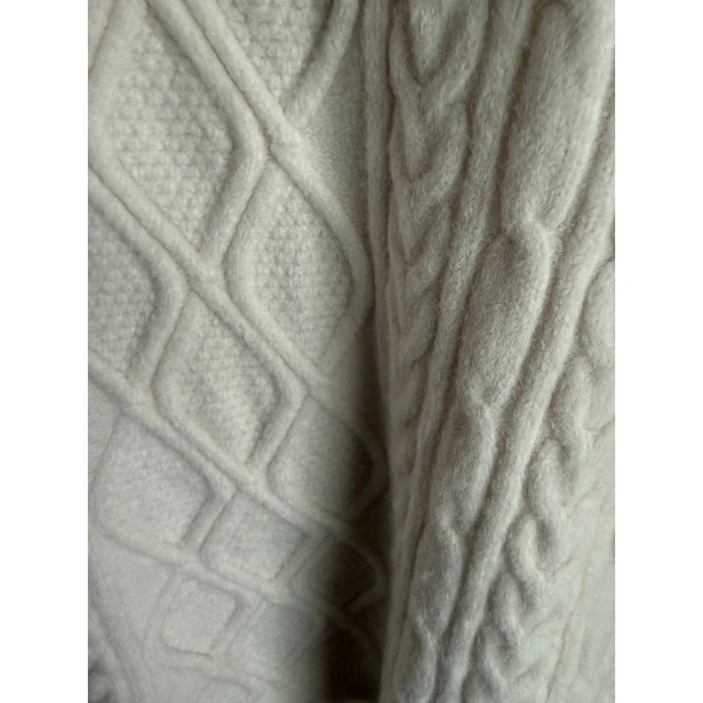 Aelfric Eden Womens XXL Ivory Cable Knit Oversized Crew Neck Sweater Cream Mixed